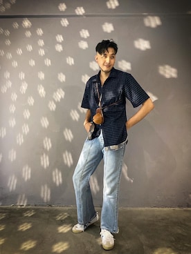 「JW Anderson（ジェイダブリューアンダーソン）のアイテム（バッグ）」を使った、Rennieさん（メンズ・180cm）の秋コーディネート