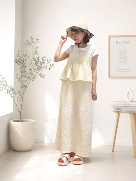「麦わら帽子」｜りなっぷ🌼さん（レディース・152cm）の夏コーディネート