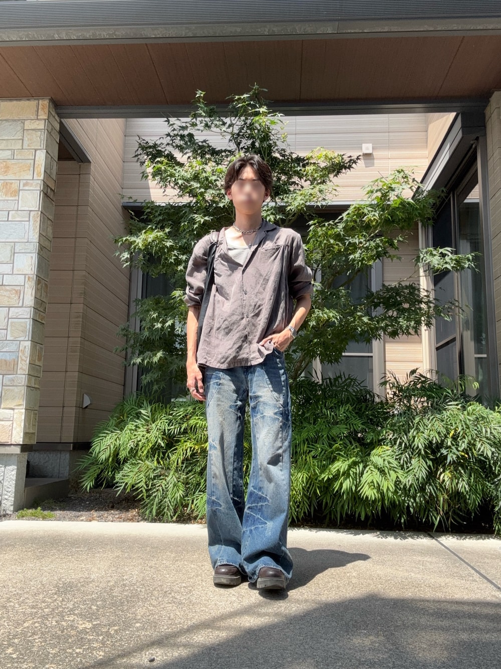 GRANCY】Seam Design Wide Straight Denim Pants / シームデザイン