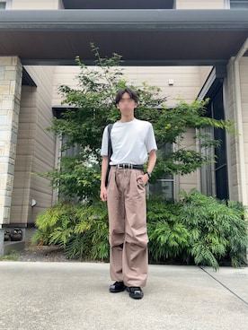 「UNIQLO（ユニクロ）のアイテム（Tシャツ/カットソー、ホワイト系）」を使った、da_sonoさん（メンズ・171cm）の春コーディネート