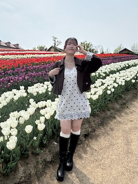 「アイテム（ブーティ）」を使った、あーちさん（レディース・160cm）の春コーディネート