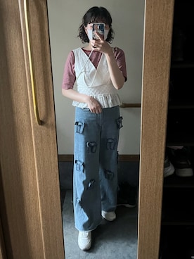 「コットンレース」｜maikaさん（レディース・155cm）の夏コーディネート