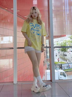 「crocs（クロックス）のアイテム」を使った、gakicochanさん（レディース・163cm）の春コーディネート