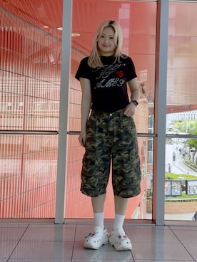 「crocs（クロックス）のアイテム」を使った、gakicochanさん（レディース・163cm）の夏コーディネート