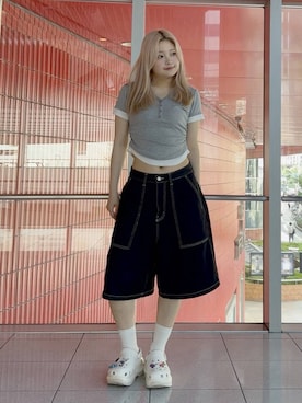 「crocs（クロックス）のアイテム」を使った、gakicochanさん（レディース・163cm）の夏コーディネート