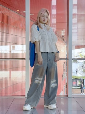 「crocs（クロックス）のアイテム」を使った、gakicochanさん（レディース・163cm）の春コーディネート