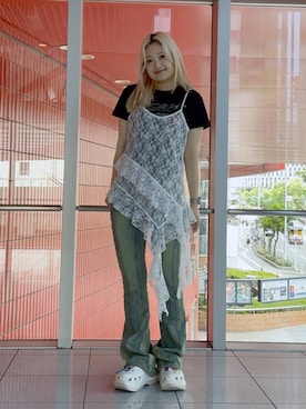 「crocs（クロックス）のアイテム」を使った、gakicochanさん（レディース・163cm）の春コーディネート