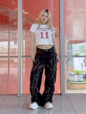 「crocs（クロックス）のアイテム」を使った、gakicochanさん（レディース・163cm）の夏コーディネート