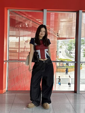 「3.3 Field Trip （3.3フィールドトリップ）の3.3 Field Trip／ファーキーホルダー（キーホルダー、グレー系）」を使った、gakicochanさん（レディース）の春コーディネート