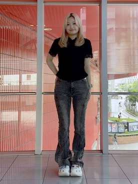 「crocs（クロックス）のアイテム」を使った、gakicochanさん（レディース・163cm）の春コーディネート
