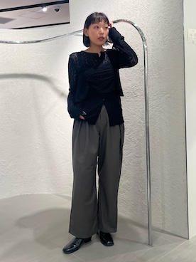 「スラックス」｜「アイテム（その他シューズ）」を使った、藤井さん。さん（レディース・164cm）の夏コーディネート