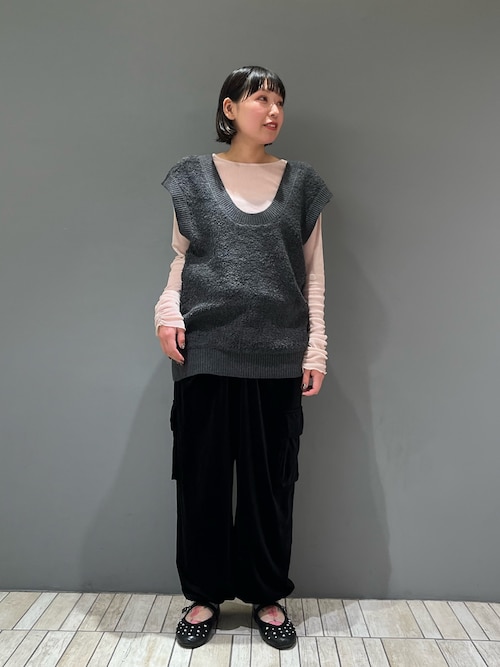 セール】シアーベロアシャーリングスリーブトップス（Tシャツ