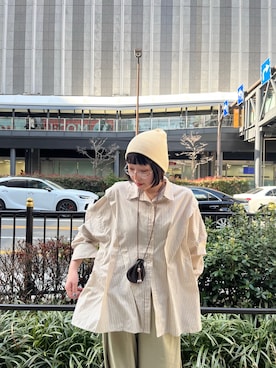 「SMELLY（スメリー）のアイテム（帽子）」を使った、藤井さん。さん（レディース・164cm）の春コーディネート