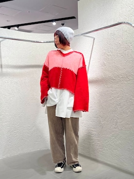 「アイテム（ニットキャップ/ビーニー、シルバー系）」を使った、藤井さん。さん（レディース・164cm）の冬コーディネート