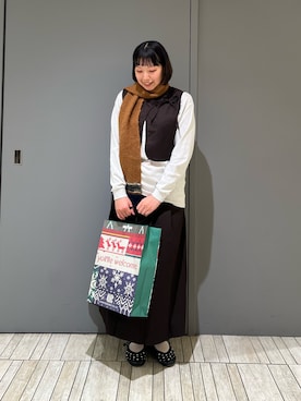 「アイテム（マフラー）」を使った、藤井さん。さん（レディース・164cm）の秋コーディネート