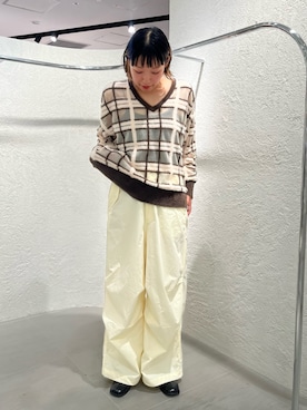 「骨格ストレート」｜「KBF（ケイビーエフ）のアイテム（ニット/セーター）」を使った、藤井さん。さん（レディース・164cm）の夏コーディネート