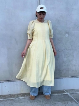 「アイテム（パンプス、イエロー系）」を使った、藤井さん。さん（レディース・164cm）の夏コーディネート