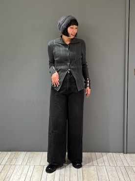 「アイテム（ニットキャップ/ビーニー、グレー系）」を使った、藤井さん。さん（レディース・164cm）の冬コーディネート