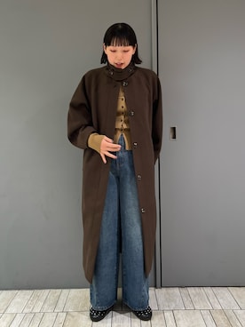 「アイテム（ステンカラーコート）」を使った、藤井さん。さん（レディース・164cm）の秋コーディネート