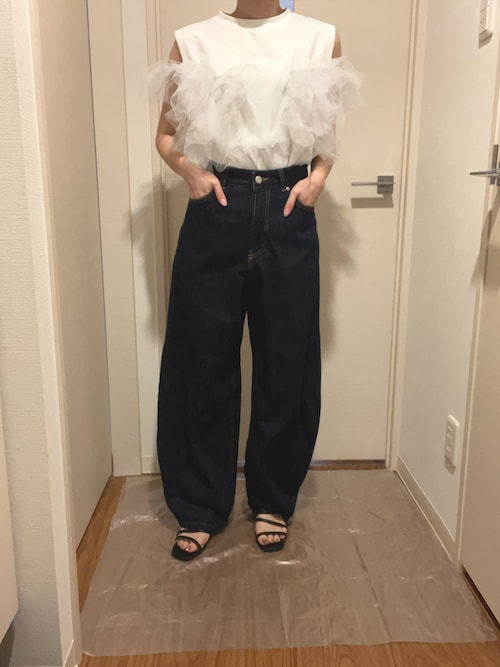 チュールドッキングフリルトップス（Tシャツ/カットソー