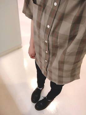「Dr. Martens（ドクターマーチン）のDr.Martens / ドクターマーチン 1461 3EYE GIBSON SHOE 3ホール ギブソン シューズ ブーツ（ブーツ）」を使った、トガさん（レディース・157cm）の夏コーディネート