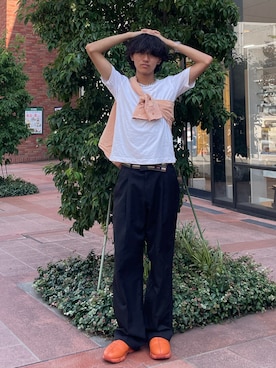 「アイテム（スリッポン）」を使った、kensukeさん（メンズ・181cm）の秋コーディネート