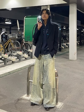「アイテム（バックパック/リュック）」を使った、kensukeさん（メンズ・181cm）の秋コーディネート