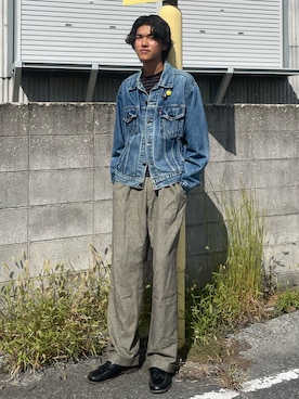 「アイテム（デニムジャケット）」を使った、kensukeさん（メンズ・181cm）の秋コーディネート