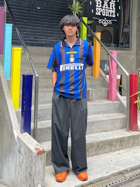 「アイテム（スリッポン）」を使った、kensukeさん（メンズ・181cm）の夏コーディネート