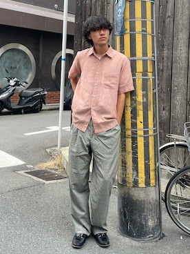 「Lands' End（ランズエンド）のアイテム」を使った、kensukeさん（メンズ・181cm）の夏コーディネート