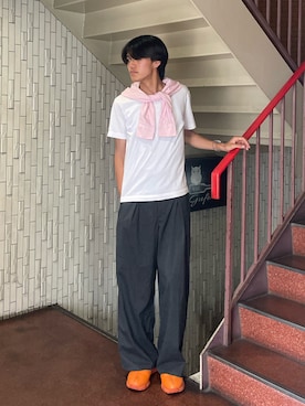 「アイテム（スリッポン）」を使った、kensukeさん（メンズ・181cm）の夏コーディネート