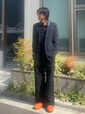 「アイテム（スリッポン）」を使った、kensukeさん（メンズ・181cm）の秋コーディネート