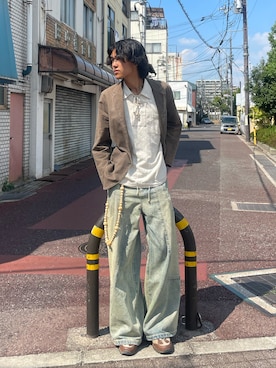 「アイテム（ポロシャツ）」を使った、kensukeさん（メンズ・181cm）の秋コーディネート