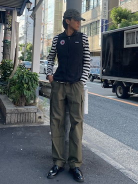 「アイテム（ベスト）」を使った、kensukeさん（メンズ・181cm）の秋コーディネート