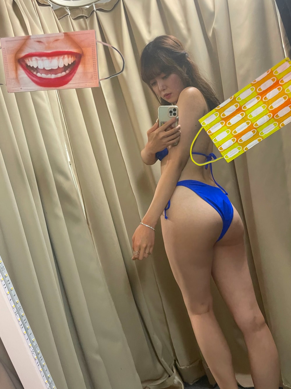 「shein、水着、青水着、ブルー水着、SHEIN、shein水着、SHEIN購入品、SHEIN水着、紗倉みく、グラビアアイドル、シンプル、ブルー、miku水着レビュー、リングビキニ、ビキニ」｜「sheinのアイテム（水着、ブルー系）」を使った、紗倉みくさん（レディース・165cm）の秋コーディネートの1枚目の写真