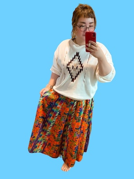 「チャイハネ（チャイハネ）のアイテム（スカート）」を使った、anco.さん（レディース・158cm）の春コーディネート