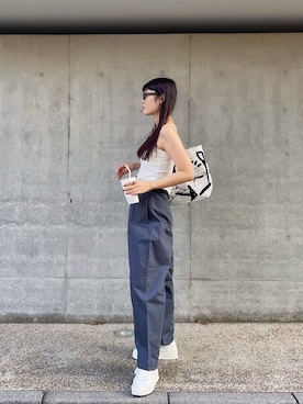 「Luca Grossi（ルーカグロッシ）のアイテム（スニーカー）」を使った、momijiさん（レディース・165cm）の夏コーディネート