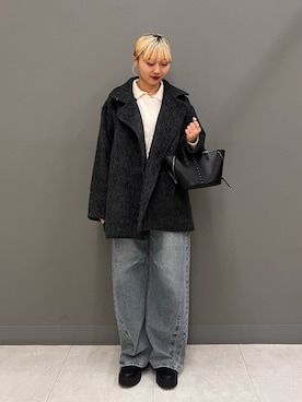 「冬の注目アウター」｜「アイテム（ジャケット/アウター）」を使った、かりんさん（レディース・162cm）の秋コーディネート