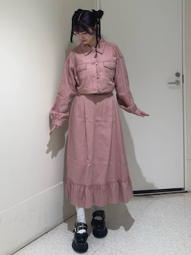 「セットアップスタイル」｜「アイテム（ワンピース/ドレス）」を使った、SAKURAKOさん（レディース・161cm）の秋コーディネート