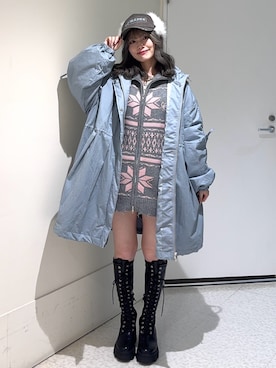 「アイテム（モッズコート）」を使った、SAKURAKOさん（レディース・161cm）の秋コーディネート