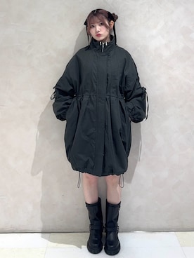 「アイテム（モッズコート）」を使った、SAKURAKOさん（レディース・161cm）の秋コーディネート