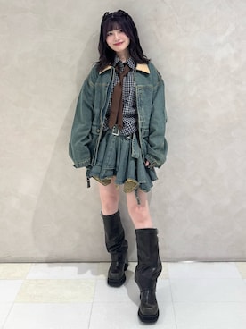 「秋」｜「アイテム（ブーツ）」を使った、SAKURAKOさん（レディース・161cm）の秋コーディネート