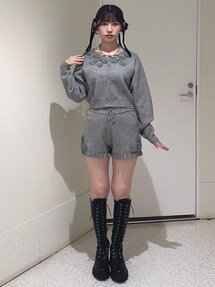 ローズモチーフニットショーパン【セットアップ対応】｜ジュエティ