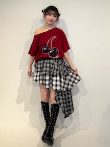 アシメヘムチェックフリルスカート｜ジュエティ（jouetie