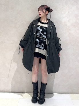 「アイテム（モッズコート）」を使った、SAKURAKOさん（レディース・161cm）の秋コーディネート