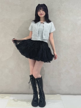 「ミニスカート」｜「アイテム（アンサンブル）」を使った、SAKURAKOさん（レディース・161cm）の秋コーディネート