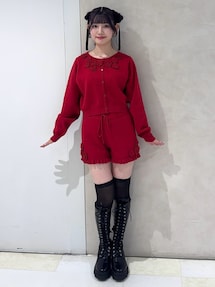 ローズモチーフニットショーパン【セットアップ対応】｜ジュエティ
