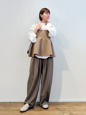 「ウエストゴム」｜yoshikuttya0213さん（レディース・164cm）の秋コーディネート