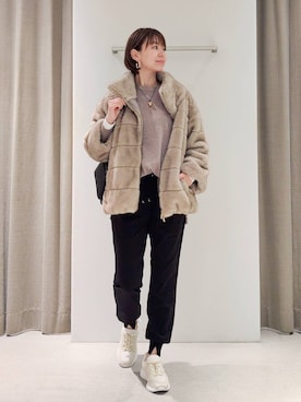 「BARNYARDSTORM（バンヤードストーム）のBARNYARDSTORM / ミンクライクコート（ブルゾン）」を使った、yoshikuttya0213さん（レディース・164cm）の秋コーディネート