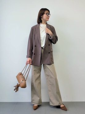 「BARNYARDSTORM（バンヤードストーム）のBARNYARDSTORM / UVカットクールタッチドルマンプルオーバー【UVカット＋接触冷感】【WEB限定カラー】（Tシャツ/カットソー、ホワイト系）」を使った、yoshikuttya0213さん（レディース）の春コーディネート